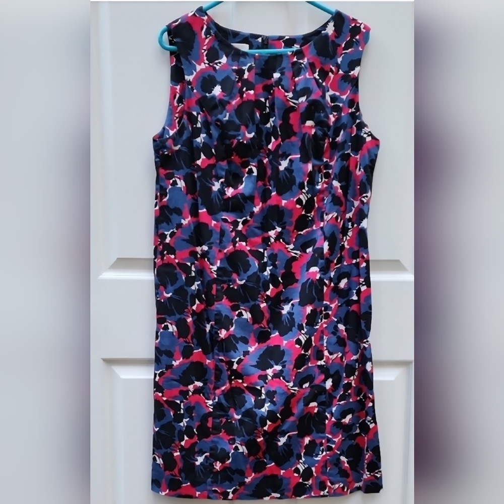 Talbots Floral Sleeveless Dress Pink, Black, White, Navy Size 14W Easter Wedding